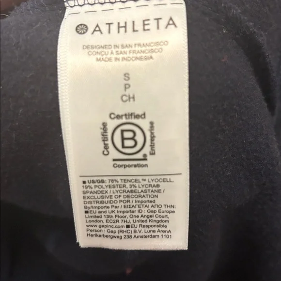 Athleta Coaster Luxe Recover Sweatshirt Navy Blue Small - Picture 5 of 5